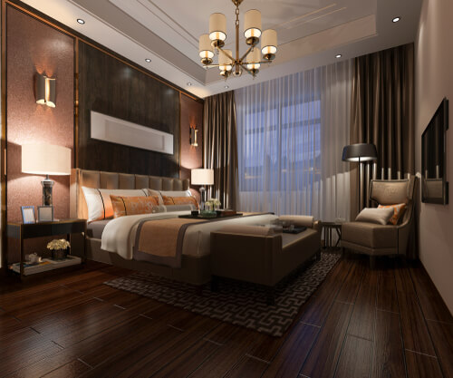 חדר יוקרתי מעוצב עם וילונות חדר יוקרתי מעוצב עם וילונות